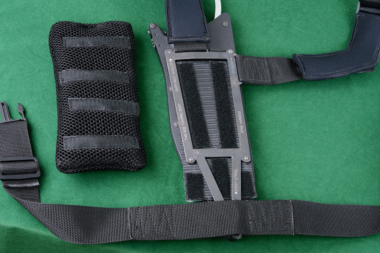 "Ananke" modular sheath mount frame with pad anchor, mounted