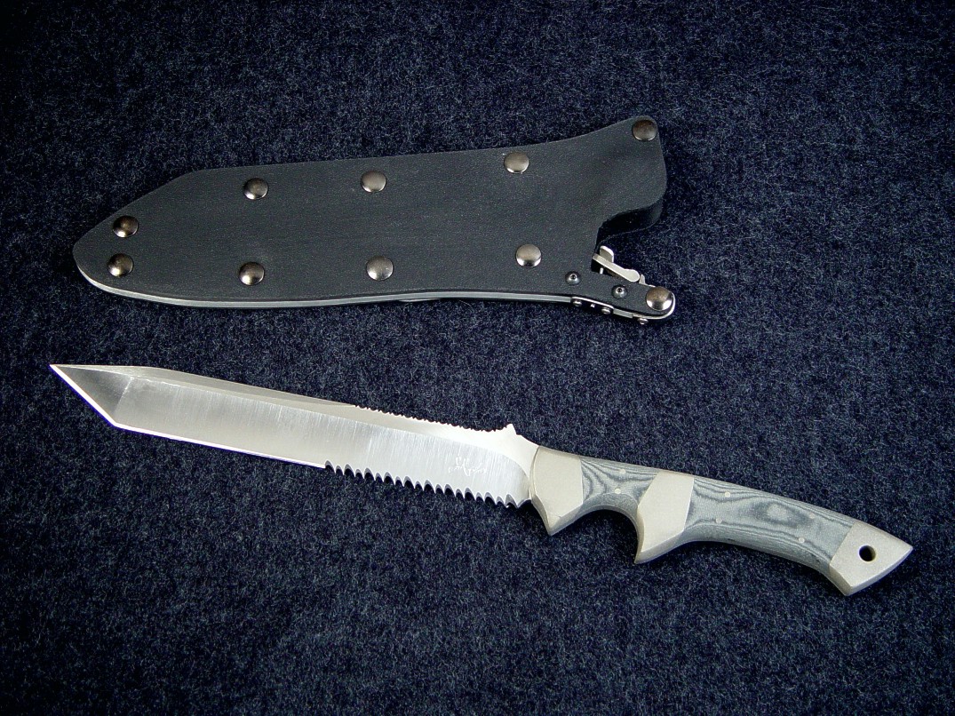 Canted Serrations on Minuteman EL Tactical combat military knife