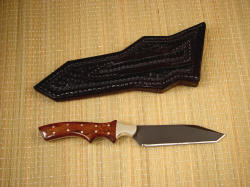 "Quark" reverse side view. Handle is tough, fundamental, durable and long lasting, sheath is equipped with standard 1.75" belt loop