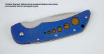 Anodized titanium example on "Stratos" linerlock folding knife liners